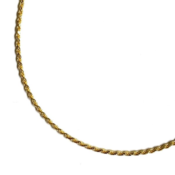 18k Gold Plated 1.5mm Rope Chain Necklace Gold / 18金メッキ 925 