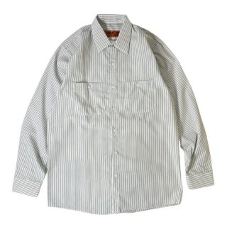 Red Kap L/S Industrial Stripe Work Shirts WhiteｘCharcoal / レッド 