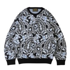 画像1: Hagerstown Cotton Paisley Sweater BlackｘBlue / ヘイガーズタウン コットン ペーズリー セーター ブラックｘブルー (1)