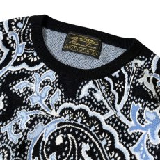 画像2: Hagerstown Cotton Paisley Sweater BlackｘBlue / ヘイガーズタウン コットン ペーズリー セーター ブラックｘブルー (2)