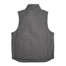 画像2: Carhartt USA Loose Fit Washed Duck Sherpa-Lined Mock-Neck Vest Gravel / カーハート ルーズフィット シェルパライン モックネック ダックベスト グラベル  (2)