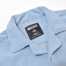 画像2: Massive Clothing S/S Corduroy Shirts Blue / マッシブクロージング ショートスリーブ コーデュロイ シャツ ブルー (2)