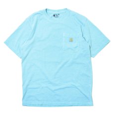 画像1: RAWDRIPｘUchida Dyeing Factory Custom Carhartt Pigment Dye Pocket T-Shirts Turquoise Blue / ロウドリップｘ内田染工場 カスタム カーハート ポケット Tシャツ ターコイズブルー (1)