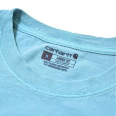 画像2: RAWDRIPｘUchida Dyeing Factory Custom Carhartt Pigment Dye Pocket T-Shirts Turquoise Blue / ロウドリップｘ内田染工場 カスタム カーハート ポケット Tシャツ ターコイズブルー (2)