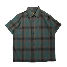 画像1: FB County S/S Checker Flannel Shirts Black x Green / エフビーカウンティ チェッカー フランネル シャツ ブラック x グリーン (1)