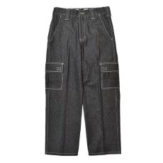 画像1: FB County Cargo Hard Denim Pants BlackｘWhite / エフビーカウンティ ハード デニムパンツ ブラックｘホワイト (1)