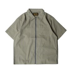 画像1: Hagerstown Fullzip Checker S/S Shirts Green / ヘイガーズタウン フルジップ チェッカー ショートスリーブシャツ グリーン (1)