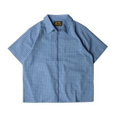 画像1: Hagerstown Fullzip Checker S/S Shirts Blue / ヘイガーズタウン フルジップ チェッカー ショートスリーブシャツ ブルー (1)