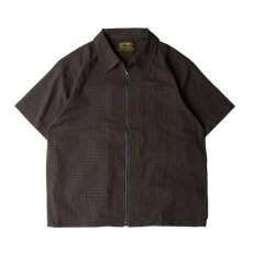 画像1: Hagerstown Fullzip Checker S/S Shirts Black / ヘイガーズタウン フルジップ チェッカー ショートスリーブシャツ ブラック (1)