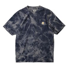 画像1: RAWDRIPｘUchida Dyeing Factory Custom Carhartt Frost Bleach Pocket T-Shirts Navy / ロウドリップｘ内田染工場 カスタム カーハート ポケット Tシャツ (1)