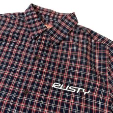 画像2: Rusty Surfboards Datsun 2K Button Up S/S Shirts NavyｘRed / ラスティサーフボード ショートスリーブ シャツ ネイビーｘレッド (2)