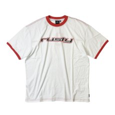 画像1: Rusty Surfboards Dead Ringer S/S T-Shirts WhiteｘRed / ラスティサーフボード リンガー Tシャツ ホワイトｘレッド (1)