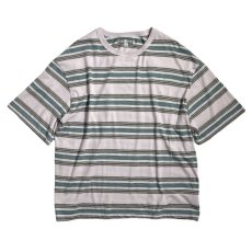 画像1: Urban Outfitters S/S Oversized Border T-Shirts Lavender / アーバンアウトフィッターズ オーバーサイズド ボーダー Tシャツ ラベンダー (1)