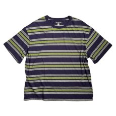 画像1: Urban Outfitters S/S Oversized Border T-Shirts Purple / アーバンアウトフィッターズ オーバーサイズド ボーダー Tシャツ パープル (1)