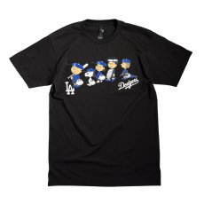 画像1: Snoopy LA Dodgers S/S T-Shirts Black / スヌーピー ドジャース ショートスリーブ Tシャツ ブラック (1)