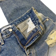 画像6: Baggy Fit Faded Damage Denim Pants Medium Indigo / バギーフィット フェイデッド ダメージ デニムパンツ ミディアムインディゴ (6)