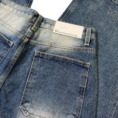 画像7: Baggy Fit Faded Damage Denim Pants Medium Indigo / バギーフィット フェイデッド ダメージ デニムパンツ ミディアムインディゴ (7)