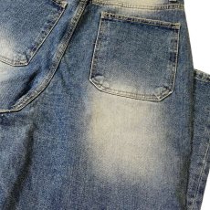 画像8: Baggy Fit Faded Damage Denim Pants Medium Indigo / バギーフィット フェイデッド ダメージ デニムパンツ ミディアムインディゴ (8)