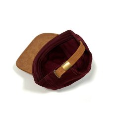 画像3:  J.Crew Suede Brim Corduroy Baseball Cap Burgundy / ジェイクルー スエードブリム コーデュロイ ベースボールキャップ バーガンディ (3)