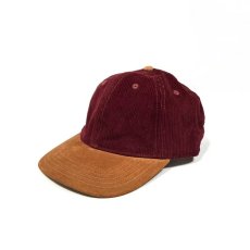 画像1:  J.Crew Suede Brim Corduroy Baseball Cap Burgundy / ジェイクルー スエードブリム コーデュロイ ベースボールキャップ バーガンディ (1)