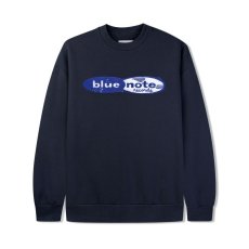 画像1: Butter GoodsｘBlue Note Records Logo Felt Applique Crewneck Navy / バターグッズｘブルーノート クルーネック スウェット ネイビー (1)