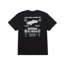 画像1: HUF Rims & Wheel T-Shirts Black / ハフ ショートスリーブ Tシャツ ブラック (1)