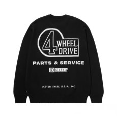 画像2: HUFｘLand Cruiser Parts & Service Sweater Black / ハフｘランドクルーザー パーツ&サービス セーター ブラック (2)