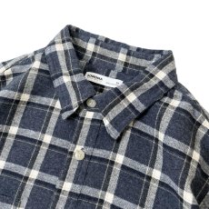 画像2: Sonoma Goods L/S Flannel Check Shirts Navy Heather Plaid / ソノマグッズ フランネル チェック シャツ ネイビーヘザー (2)