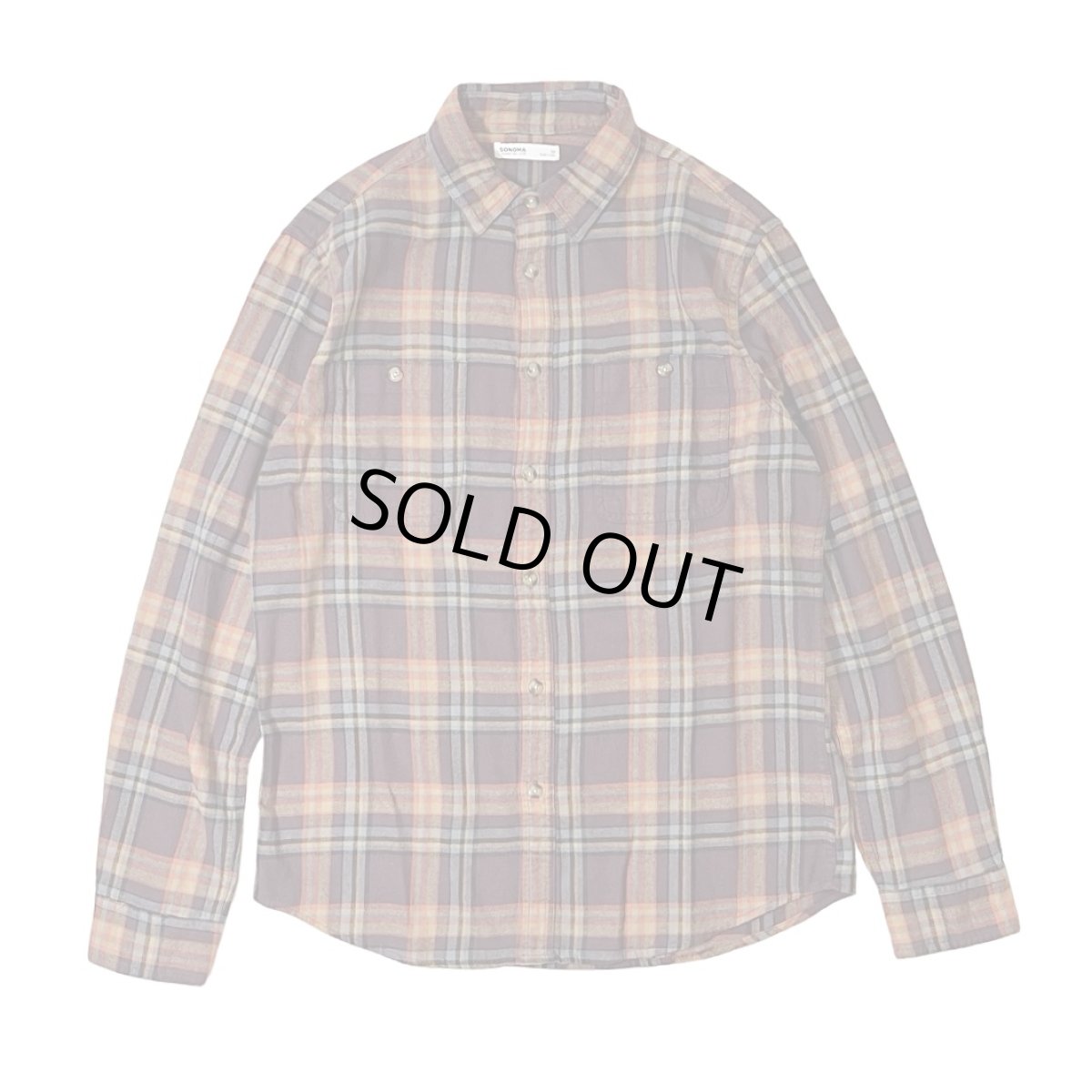 画像1: Sonoma Goods L/S Flannel Check Shirts Muted Purple / ソノマグッズ フランネル チェック シャツ パープル (1)