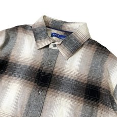 画像2: APT.9 L/S Flannel Check Shirts Beige / アプト9 フランネル チェック シャツ ベージュ (2)