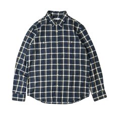 画像1: Sonoma Goods L/S Flannel Check Shirts Navy Heather Plaid / ソノマグッズ フランネル チェック シャツ ネイビーヘザー (1)