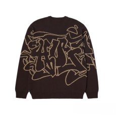 画像2: HUF Outlines Crewneck Sweater Espresso / ハフ アウトライン クルーネック セーター エスプレッソ (2)