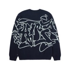 画像2: HUF Outlines Crewneck Sweater Navy / ハフ アウトライン クルーネック セーター ネイビー (2)