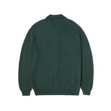 画像2: HUF Anton Zip Overdyed Sweater Hunter Green / ハフ アントン ジップ オーバーダイ セーター ハンターグリーン (2)