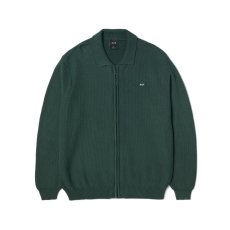 画像1: HUF Anton Zip Overdyed Sweater Hunter Green / ハフ アントン ジップ オーバーダイ セーター ハンターグリーン (1)