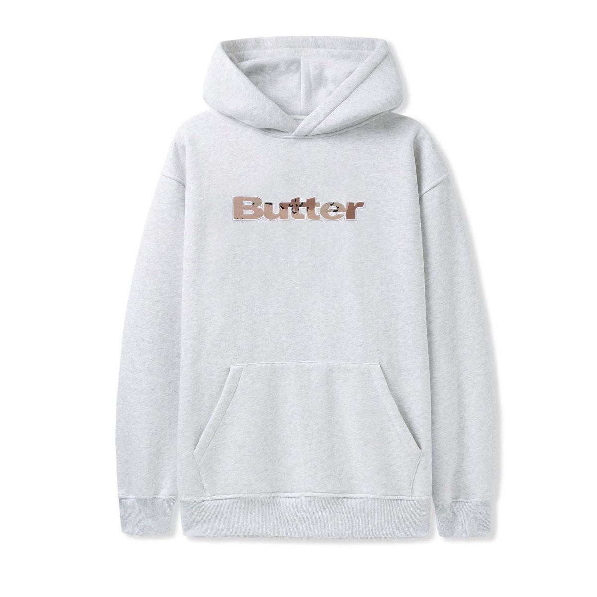 画像1: Butter Goods Logo Camo Applique Pullover Hood Ash / バターグッズ ロゴ カモ アップリケ プルオーバーフーディ アッシュ (1)