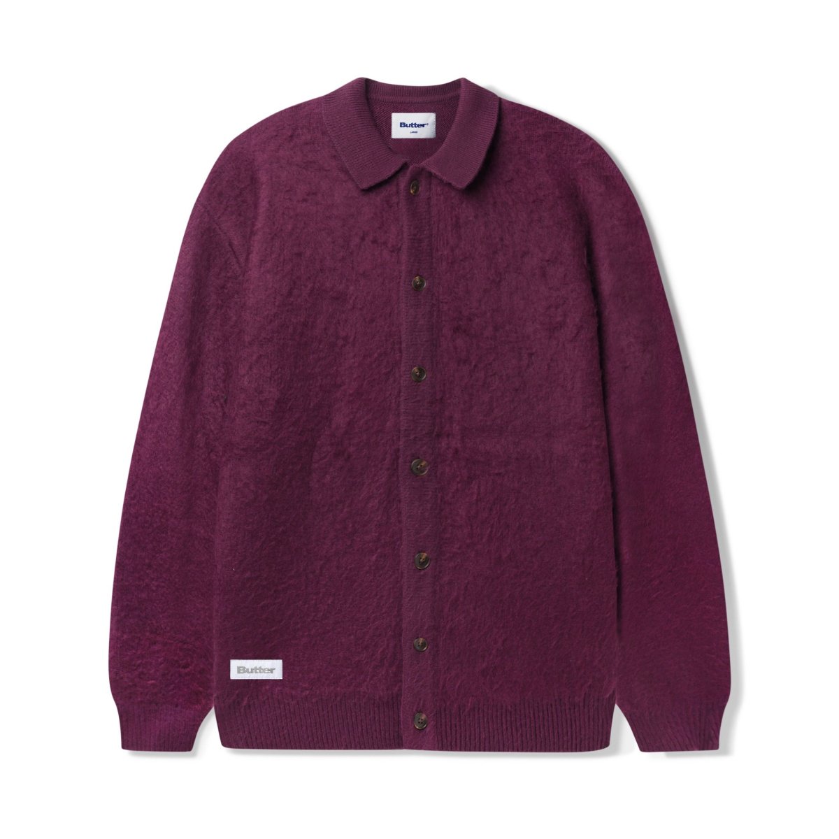 画像1: Butter Goods Mohair Button Up Knitted Shirts Purple / バターグッズ モヘア ボタンアップ ニットシャツ パープル (1)