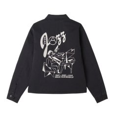 画像1: OBEY Head Jazz Zip Up Jacket Digital Black / オベイ ヘッドジャズ ジップアップ ジャケット デジタルブラック (1)