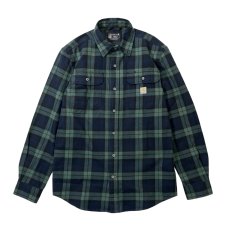 画像1: Carhartt L/S Loose Fit Heavyweight Flannel Plaid Shirts Green / カーハート ロングスリーブ ヘビーウェイト プレイド フランネル シャツ グリーン (1)