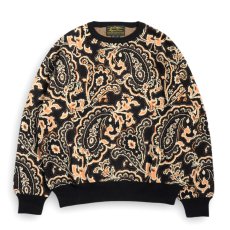 画像1: Hagerstown Cotton Paisley Sweater BlackｘBrownｘOrange  / ヘイガーズタウン コットン ペーズリー セーター ブラックｘブラウンｘオレンジ (1)