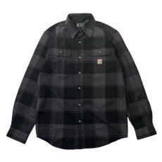 画像1: Carhartt L/S Loose Fit Heavyweight Flannel Plaid Shirts Black / カーハート ロングスリーブ ヘビーウェイト プレイド フランネル シャツ ブラック (1)