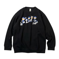 画像1: Snoopy LA Dodgers Crewneck Sweatshirts Black / スヌーピー ドジャース クルーネックスウェット ブラック (1)