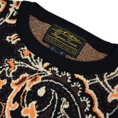 画像2: Hagerstown Cotton Paisley Sweater BlackｘBrownｘOrange  / ヘイガーズタウン コットン ペーズリー セーター ブラックｘブラウンｘオレンジ (2)