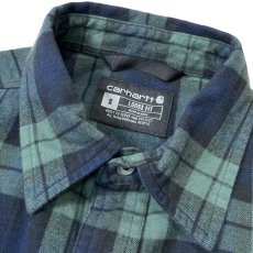 画像3: Carhartt L/S Loose Fit Heavyweight Flannel Plaid Shirts Green / カーハート ロングスリーブ ヘビーウェイト プレイド フランネル シャツ グリーン (3)