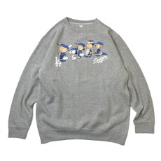 画像1: Snoopy LA Dodgers Crewneck Sweatshirts Heather Grey / スヌーピー ドジャース クルーネックスウェット ヘザーグレー (1)