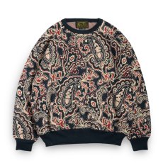 画像1: Hagerstown Cotton Paisley Sweater Mos GreenｘIvoryｘRed  / ヘイガーズタウン コットン ペーズリー セーター モスグリーンｘアイボリーｘレッド (1)