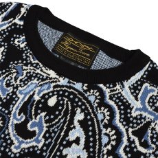 画像2: Hagerstown Cotton Paisley Sweater BlackｘWhiteｘBlue / ヘイガーズタウン コットン ペーズリー セーター ブラックｘホワイトｘブルー (2)