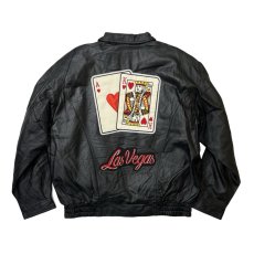 画像1: Deadstock Las Vegas Genuin Leather Jacket Black / デッドストック ラスベガス レザージャケット ブラック (1)