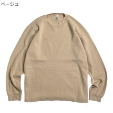 画像6: Los Angeles Apparel L/S Garment Dye Heavy Crewneck Thermal / ロサンゼルスアパレル ガーメントダイ ロングスリーブ クルーネック ヘビー サーマル  (6)