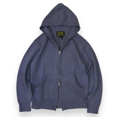 画像1: Hagerstown Double Zip Cotton Knit Hoodie Blue / ヘイガーズタウン ダブルジップ コットン ニットフーディ ブルー (1)